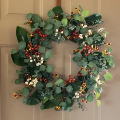 Kirkland's Home Wreaths-Berry Trio And Eucalyptus Christmas Wreath, 24 In.