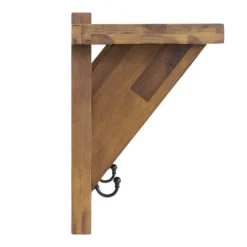 Kirkland's Home Hooks-Beth Acacia Wood Wall Shelf With Hooks