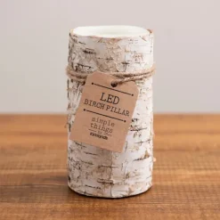 Kirkland's Home Flameless Candles-Birch Bark Led Pillar Candle, 6 In.