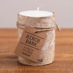 Kirkland's Home Candles-Birch Bark Pillar Candle, 4 In.