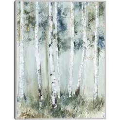 Kirkland's Home Framed Art-Birch Blue Forest Framed Canvas Art Print