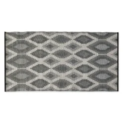Kirkland's Home Outdoor Rugs-Black & Gray Diamond Stripe Outdoor Area Rug, 4X6