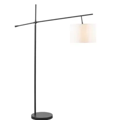 Kirkland's Home Floor Lamps-Black Adjustable Arm Modern Floor Lamp