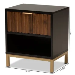 Kirkland's Home Nightstands-Black And Brown Single Drawer Nightstand