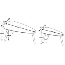 Kirkland's Home Coffee Tables-Black And Brown Wood Coffee Tables, Set Of 2