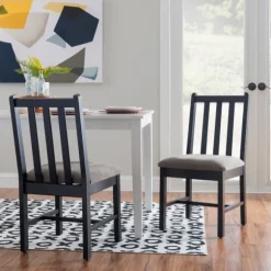 Kirkland's Home Dining Chairs-Black And Classic Dining Chairs, Set Of 2