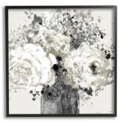 Kirkland's Home Canvas Art-Black And Cream Abstract Floral Canvas Art Print