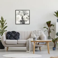 Kirkland's Home Canvas Art-Black And Cream Abstract Floral Canvas Art Print