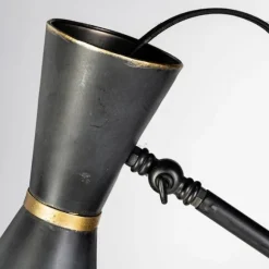 Kirkland's Home Floor Lamps-Black And Gold Lined Metal Tripod Floor Lamp