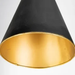 Kirkland's Home Floor Lamps-Black And Gold Lined Metal Tripod Floor Lamp
