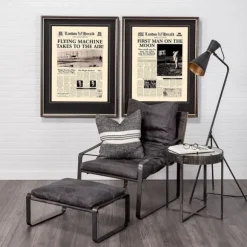 Kirkland's Home Floor Lamps-Black And Gold Lined Metal Tripod Floor Lamp