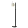 Kirkland's Home Floor Lamps-Black And Milky White Globe Shade Floor Lamp