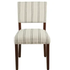 Kirkland's Home Dining Chairs-Black And Striped Dining Chairs, Set Of 2