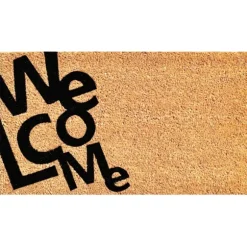 Kirkland's Home Doormats-Black And Tan Angled Welcome Doormat