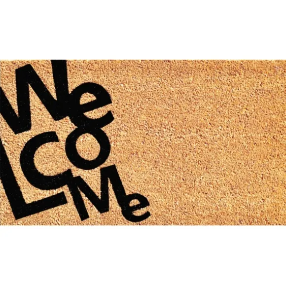 Kirkland's Home Doormats-Black And Tan Angled Welcome Doormat