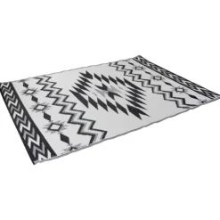 Kirkland's Home Outdoor Rugs-Black And White Aztec Outdoor Area Rug, 4X6