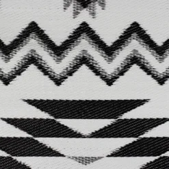 Kirkland's Home Outdoor Rugs-Black And White Aztec Outdoor Area Rug, 4X6