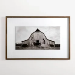 Kirkland's Home Framed Art-Black And White Barn Photography Framed Print