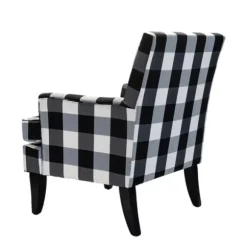 Kirkland's Home Accent Chairs-Black And White Buffalo Check Armchair