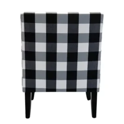 Kirkland's Home Accent Chairs-Black And White Buffalo Check Armchair