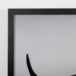 Kirkland's Home Framed Art-Black And White Bull Silhouette Framed Art Print