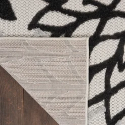 Kirkland's Home Outdoor Rugs-Black And White Floral Outdoor Area Rug, 5X7