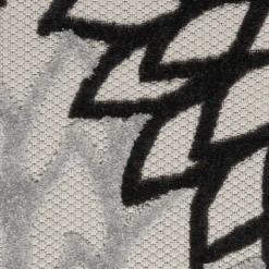 Kirkland's Home Outdoor Rugs-Black And White Floral Outdoor Area Rug, 5X7