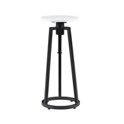 Kirkland's Home Accent & End Tables-Black And White Marble Adjustable Drink Table
