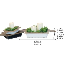 Kirkland's Home Decorative Bowls & Jars-Black And White Wooden Base Bowls, Set Of 3