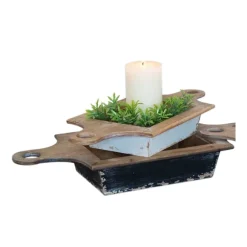 Kirkland's Home Decorative Bowls & Jars-Black And White Wooden Base Bowls, Set Of 3