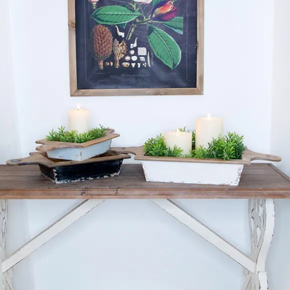 Kirkland's Home Decorative Bowls & Jars-Black And White Wooden Base Bowls, Set Of 3