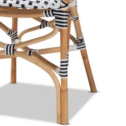 Kirkland's Home Dining Chairs-Black And White Woven Dining Chairs, Set Of 2