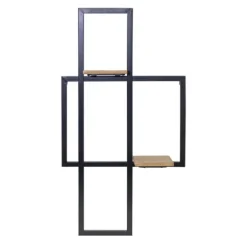 Kirkland's Home Shelves-Black Asymmetrical Geometric Wall Shelves