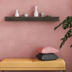 Kirkland's Home Shelves-Black Beaded Wood Large Floating Shelf