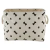 Kirkland's Home Baskets & Boxes-Black Bone And Paw Print Rectangle Pet Basket