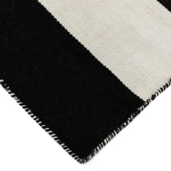 Kirkland's Home Outdoor Rugs-Black Cabana Stripe Indoor/Outdoor Area Rug, 3X5