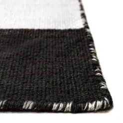 Kirkland's Home Outdoor Rugs-Black Cabana Stripe Indoor/Outdoor Area Rug, 3X5