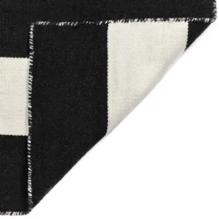 Kirkland's Home Outdoor Rugs-Black Cabana Stripe Indoor/Outdoor Area Rug, 8X8