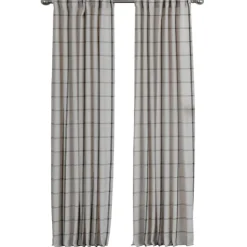 Kirkland's Home Curtains & Drapes-Black Checkered Single Curtain Panel, 84 In.