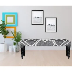 Kirkland's Home Benches & Ottomans-Black Diamond Tufted Modern Bench