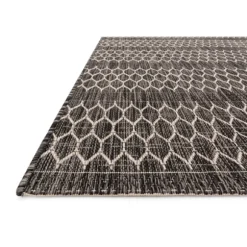 Kirkland's Home Outdoor Rugs-Black Eyelet Pattern Outdoor Area Rug, 5X7