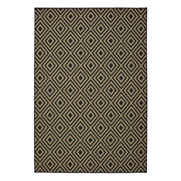 Kirkland's Home Outdoor Rugs-Black Haydn Outdoor Area Rug, 5X7