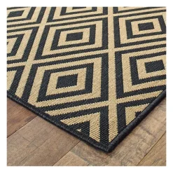 Kirkland's Home Outdoor Rugs-Black Haydn Outdoor Area Rug, 5X7