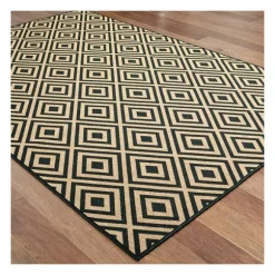 Kirkland's Home Outdoor Rugs-Black Haydn Outdoor Area Rug, 5X7