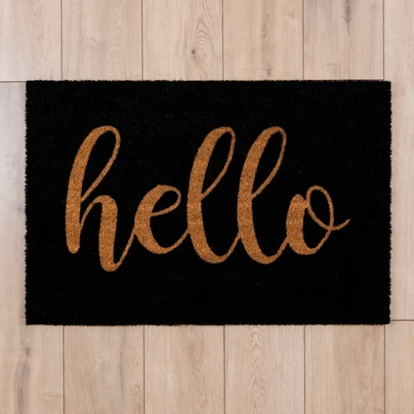 Kirkland's Home Doormats-Black Hello Doormat