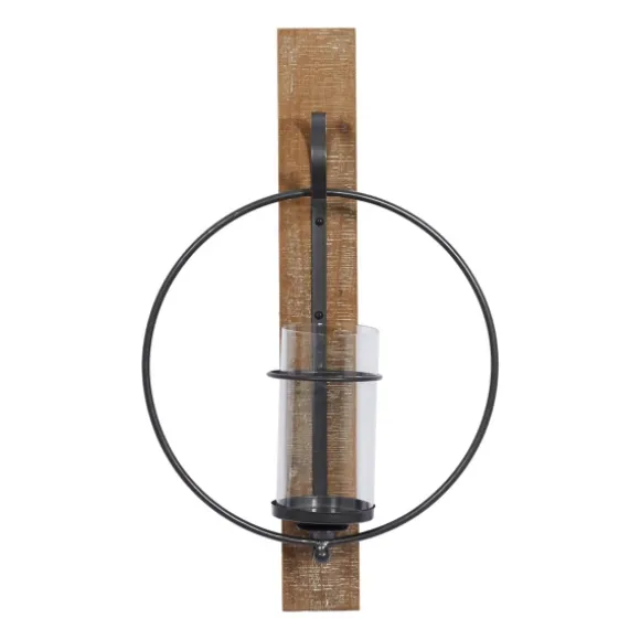 Kirkland's Home Sconces-Black Hoop Glass Sleeve Wall Sconce, 24 In.