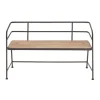 Kirkland's Home Benches & Ottomans-Black Iron And Wooden Seat Industrial Bench