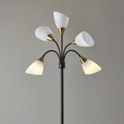 Kirkland's Home Floor Lamps-Black 5-Light Adjustable Tree Floor Lamp