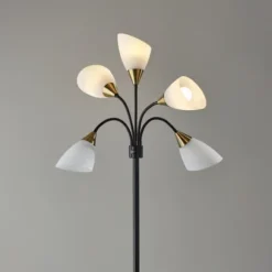 Kirkland's Home Floor Lamps-Black 5-Light Adjustable Tree Floor Lamp