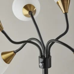 Kirkland's Home Floor Lamps-Black 5-Light Adjustable Tree Floor Lamp